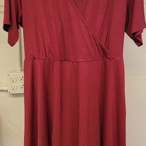 1555 - Anly Burgundy Dress - 2XL